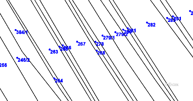 Parcela st. 268 v KÚ Kvítkovice u Otrokovic, Katastrální mapa