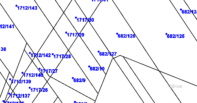 Parcela st. 682/127 v KÚ Kvítkovice u Otrokovic, Katastrální mapa
