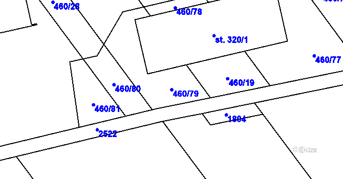 Parcela st. 460/79 v KÚ Kvítkovice u Otrokovic, Katastrální mapa