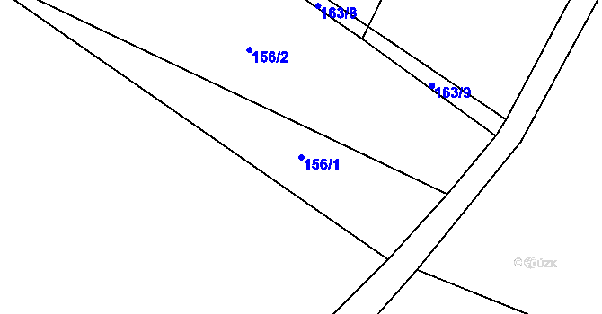Parcela st. 156/1 v KÚ Podveky, Katastrální mapa