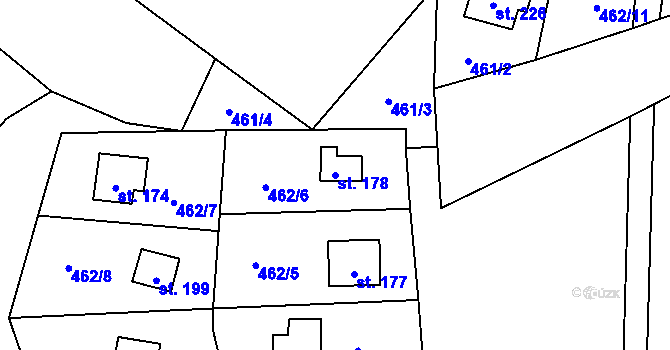 Parcela st. 178 v KÚ Soběšín, Katastrální mapa