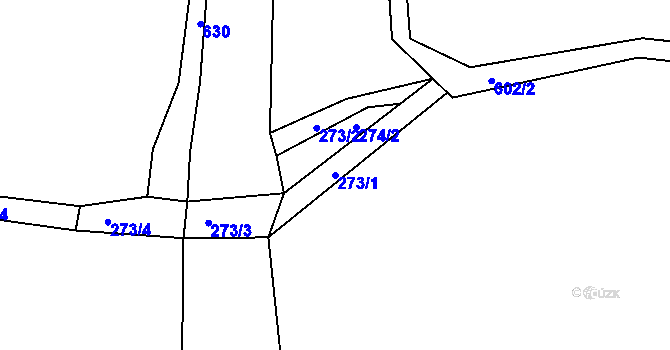 Parcela st. 273/1 v KÚ Soběšín, Katastrální mapa
