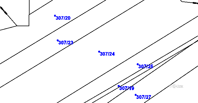 Parcela st. 307/24 v KÚ Soběšín, Katastrální mapa