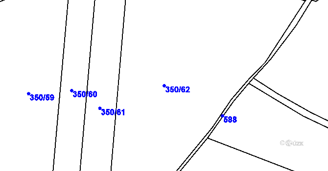 Parcela st. 350/62 v KÚ Soběšín, Katastrální mapa