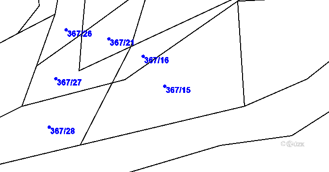Parcela st. 367/15 v KÚ Soběšín, Katastrální mapa