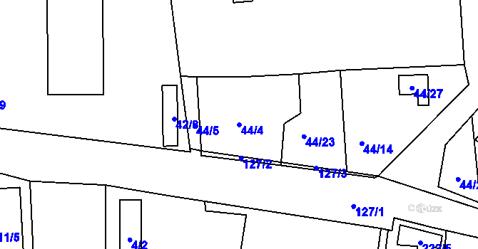 Parcela st. 44/4 v KÚ Otvice, Katastrální mapa