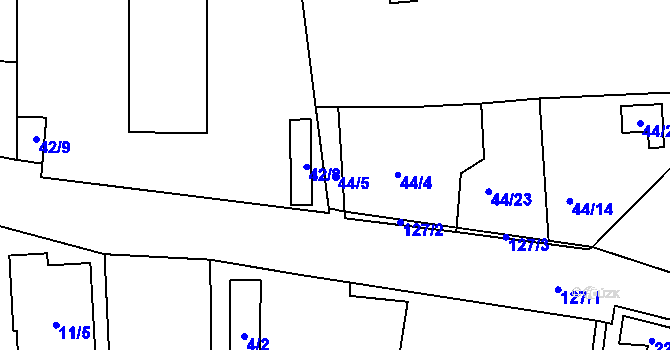 Parcela st. 44/5 v KÚ Otvice, Katastrální mapa