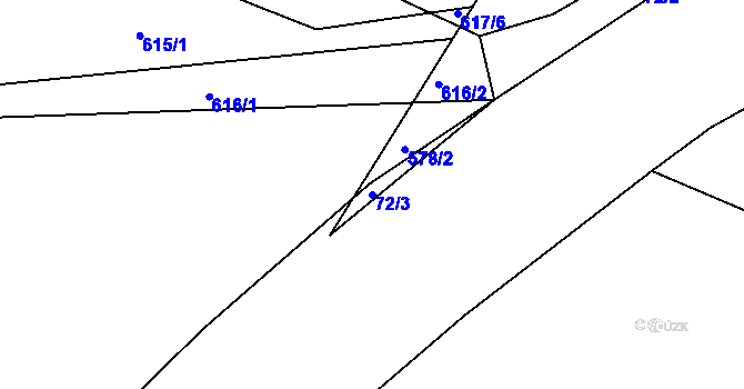 Parcela st. 72/3 v KÚ Otvice, Katastrální mapa