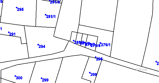 Parcela st. 279/2 v KÚ Otvice, Katastrální mapa