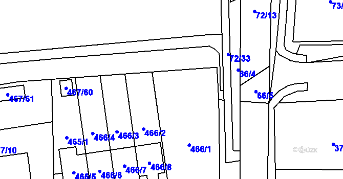 Parcela st. 467/1 v KÚ Otvice, Katastrální mapa