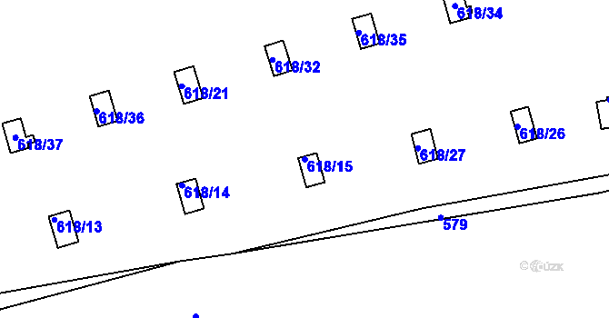 Parcela st. 618/15 v KÚ Otvice, Katastrální mapa