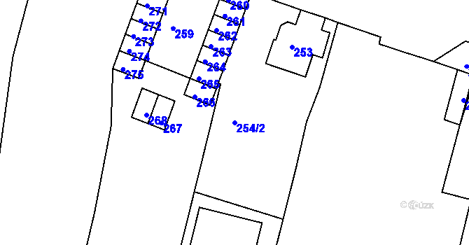 Parcela st. 254/2 v KÚ Otvice, Katastrální mapa
