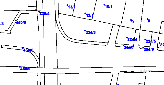 Parcela st. 224/6 v KÚ Otvice, Katastrální mapa