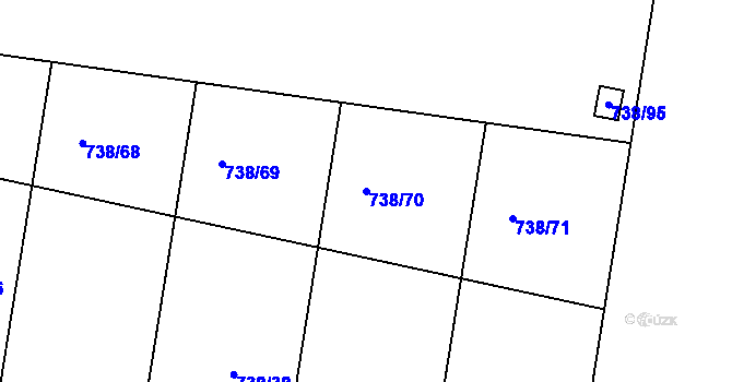 Parcela st. 738/70 v KÚ Otvice, Katastrální mapa