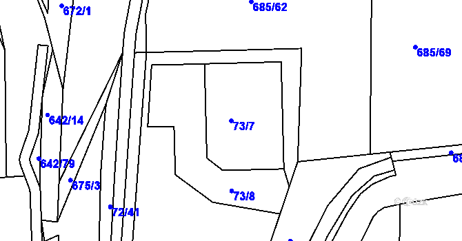 Parcela st. 73/7 v KÚ Otvice, Katastrální mapa