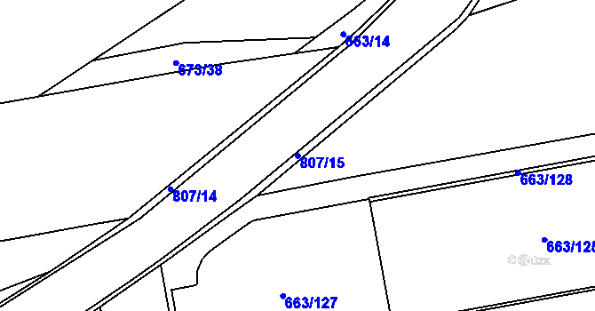 Parcela st. 807/15 v KÚ Otvice, Katastrální mapa