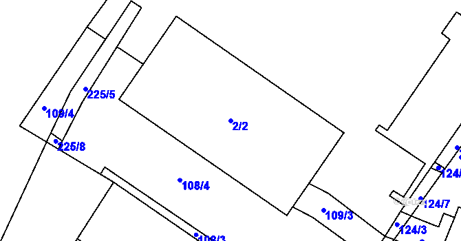 Parcela st. 2/2 v KÚ Pesvice, Katastrální mapa