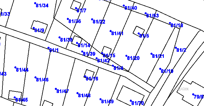 Parcela st. 81/15 v KÚ Pesvice, Katastrální mapa