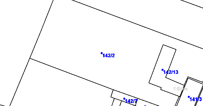 Parcela st. 142/2 v KÚ Pesvice, Katastrální mapa