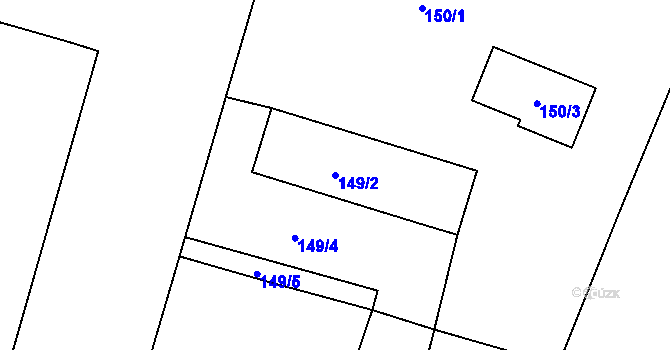 Parcela st. 149/2 v KÚ Pesvice, Katastrální mapa
