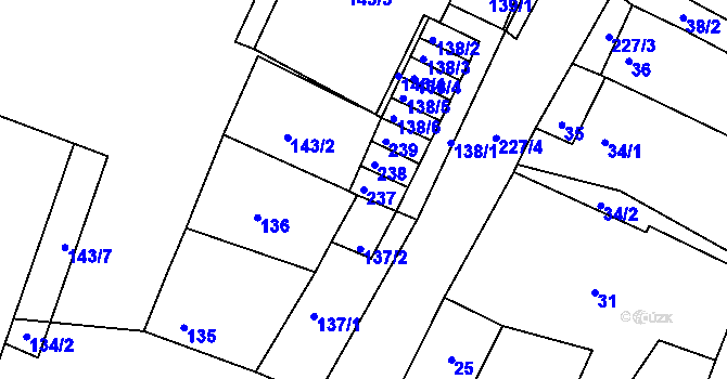 Parcela st. 237 v KÚ Pesvice, Katastrální mapa