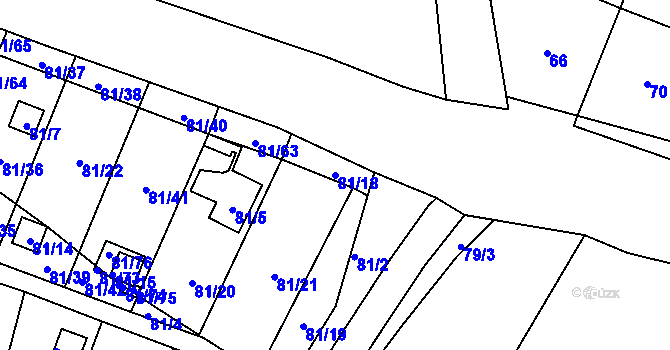 Parcela st. 81/18 v KÚ Pesvice, Katastrální mapa