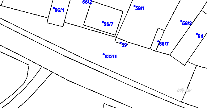 Parcela st. 132/1 v KÚ Pesvice, Katastrální mapa