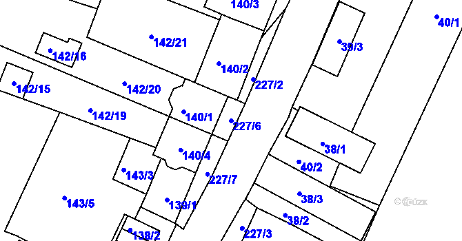 Parcela st. 227/6 v KÚ Pesvice, Katastrální mapa