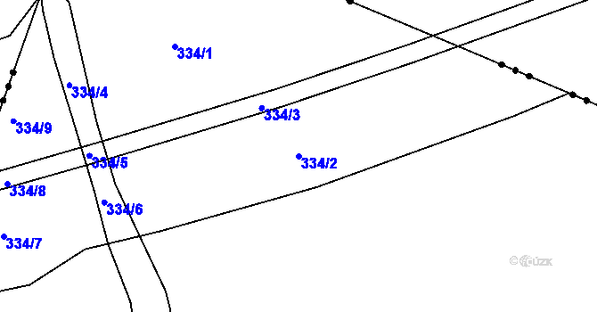 Parcela st. 334/2 v KÚ Pesvice, Katastrální mapa