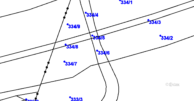 Parcela st. 334/6 v KÚ Pesvice, Katastrální mapa