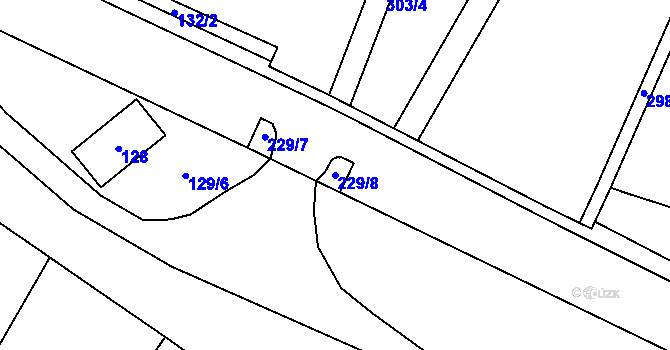Parcela st. 229/8 v KÚ Pesvice, Katastrální mapa