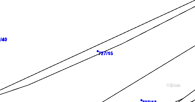 Parcela st. 727/15 v KÚ Otvovice, Katastrální mapa