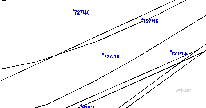 Parcela st. 727/14 v KÚ Otvovice, Katastrální mapa
