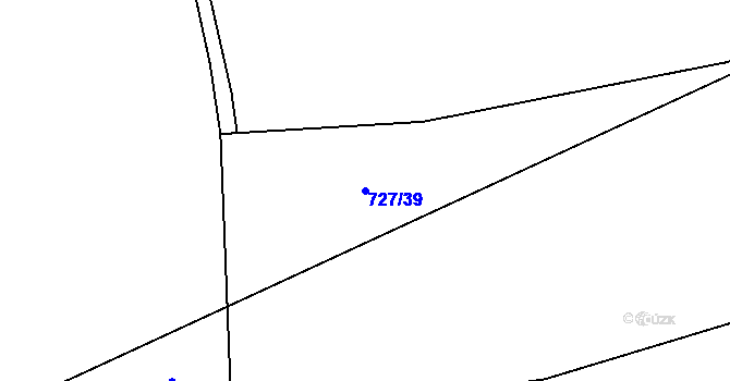 Parcela st. 727/39 v KÚ Otvovice, Katastrální mapa