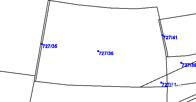 Parcela st. 727/36 v KÚ Otvovice, Katastrální mapa