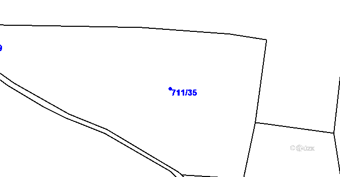 Parcela st. 711/35 v KÚ Otvovice, Katastrální mapa