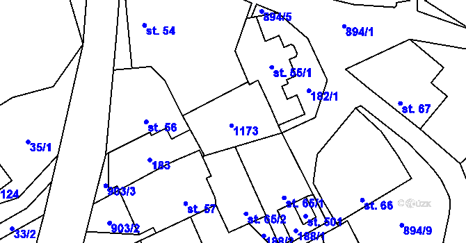 Parcela st. 55/2 v KÚ Otvovice, Katastrální mapa