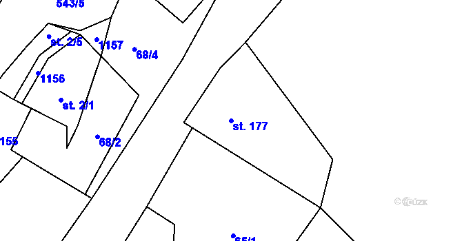 Parcela st. 177 v KÚ Otvovice, Katastrální mapa