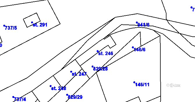 Parcela st. 246 v KÚ Otvovice, Katastrální mapa