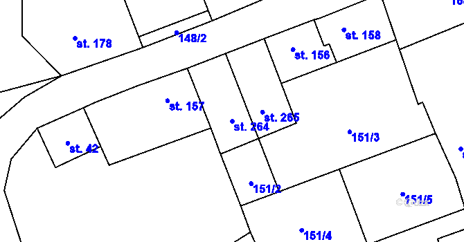 Parcela st. 264 v KÚ Otvovice, Katastrální mapa