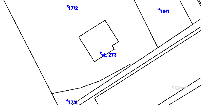 Parcela st. 273 v KÚ Otvovice, Katastrální mapa