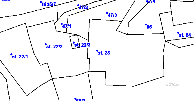 Parcela st. 23 v KÚ Ouběnice u Votic, Katastrální mapa
