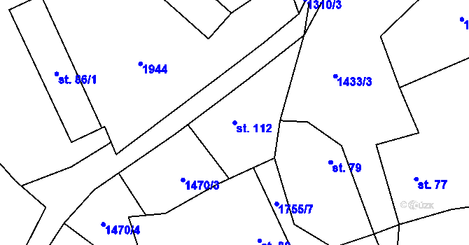 Parcela st. 112 v KÚ Ouběnice u Votic, Katastrální mapa