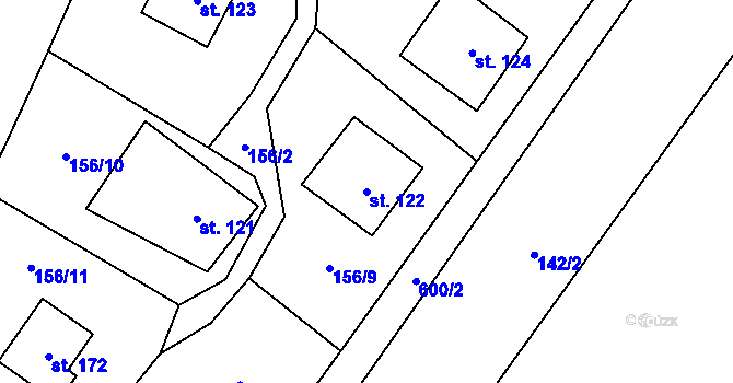 Parcela st. 122 v KÚ Ouběnice u Votic, Katastrální mapa