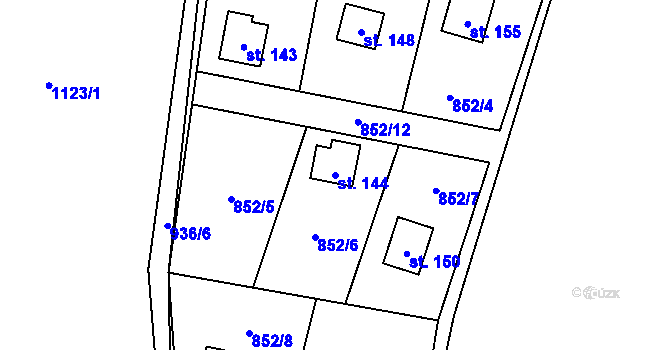Parcela st. 144 v KÚ Ouběnice u Votic, Katastrální mapa