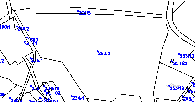 Parcela st. 253/2 v KÚ Ouběnice u Votic, Katastrální mapa