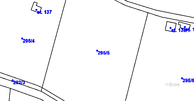 Parcela st. 295/5 v KÚ Ouběnice u Votic, Katastrální mapa