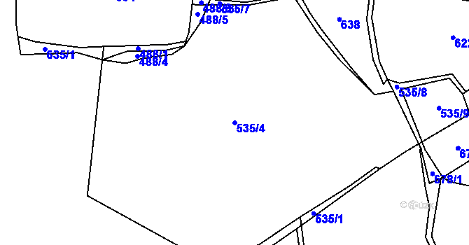 Parcela st. 535/4 v KÚ Ouběnice u Votic, Katastrální mapa