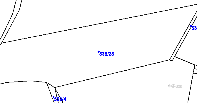 Parcela st. 535/25 v KÚ Ouběnice u Votic, Katastrální mapa