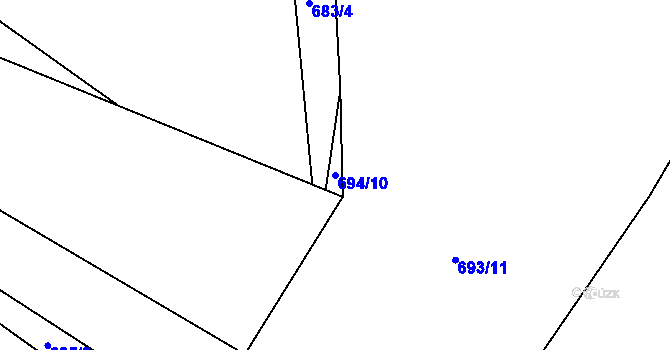 Parcela st. 694/10 v KÚ Ouběnice u Votic, Katastrální mapa